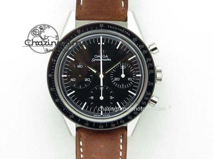 0508 Supportive Speedmaster Professional The Moon Watch on Brown Asso Strap Asian Manual Winding Chronograph Movement 8288